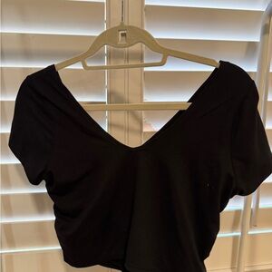 Urban Outfitters Black V-Neck Crop Top